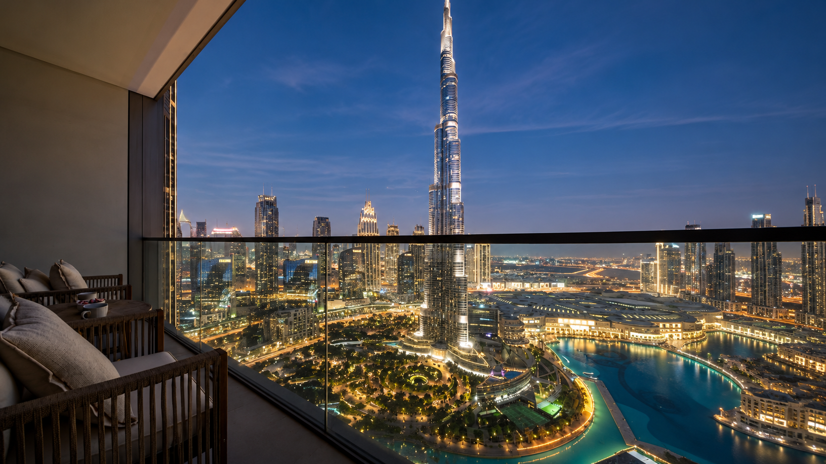 Short-term vs long-term rentals in Dubai – balcony with a view of Burj Al Arab