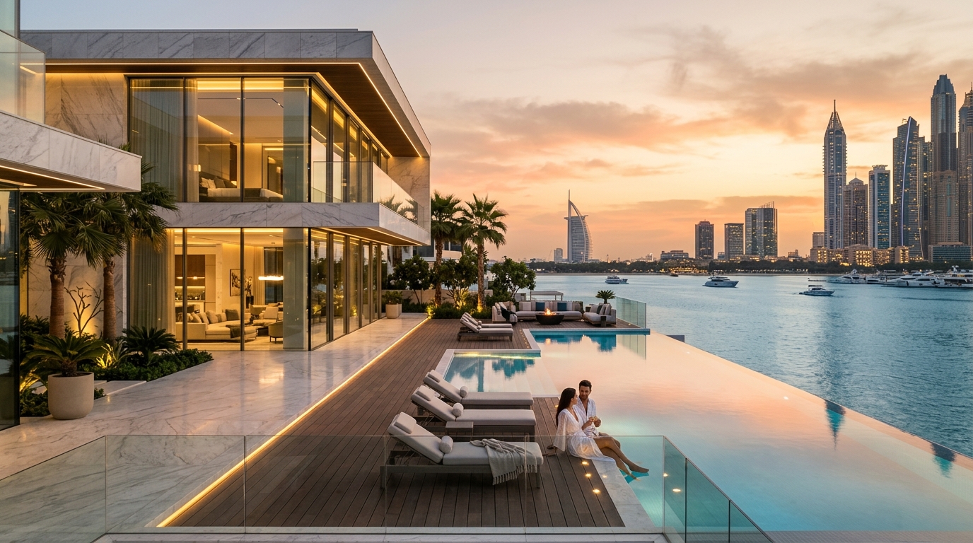 Dubai Luxury Real Estate Waterfront Villa for Golden Visa Investment